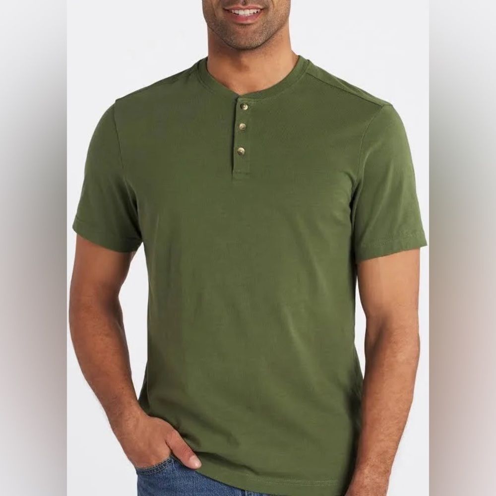 Even‎ Tide Marco Vintage Wash Henley teal green size XL stitch fix NWT